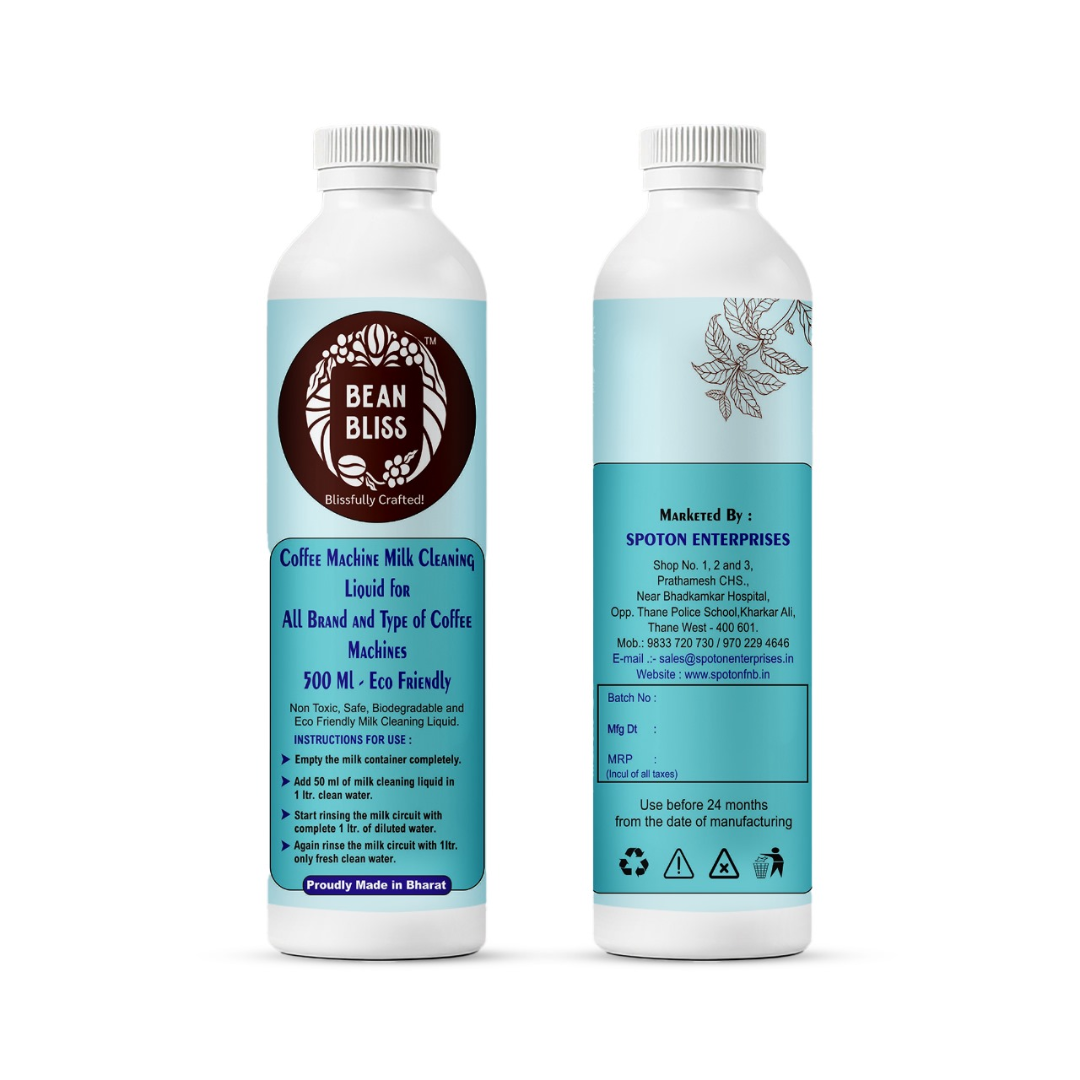 Bean Bliss Milk Cleaning Liquid 500ml – Eco-Friendly Cleaning Liquid for Coffee & Espresso Machines | Eliminates Milk Residue | Prevents Blockages | Boosts Performance & Machine Life