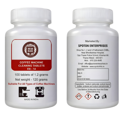 Bean Bliss EB-14 Eco-Friendly Espresso Machine Cleaning Tablets (100 Count) – Powerful Descaler Removes Oils, Residue & Buildup – Prevents Malfunctions – Safe for All Coffee & Espresso Machines