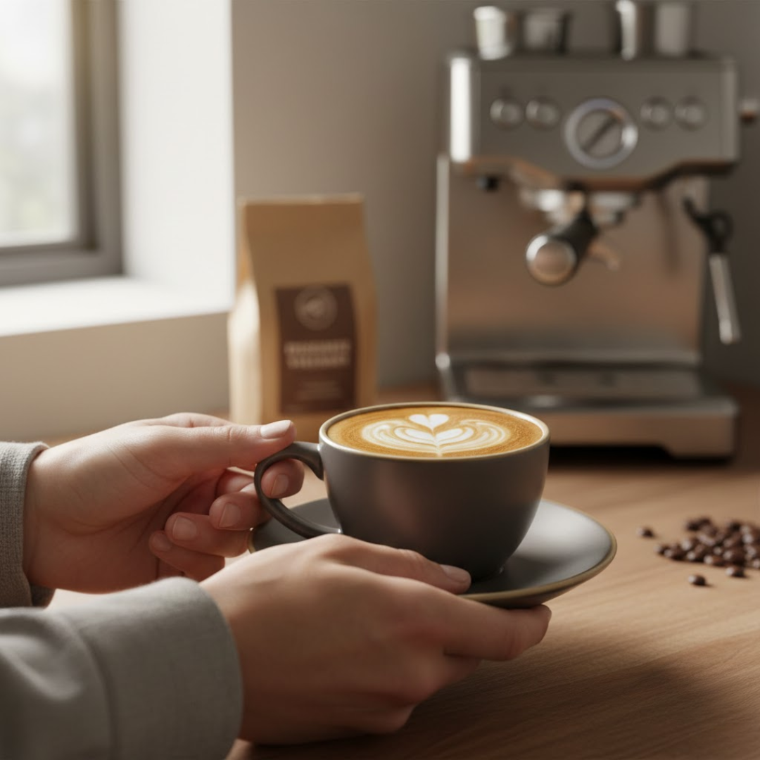 Bean Bliss 180ml Barista Friendly Stone Grey Stoneware Cappuccino and Latte Cup with Saucer – Microwave and Dishwasher Safe, Lead-Free – Set for Coffee Shop, Home, Office, Cafes, Restaurants - Image 4